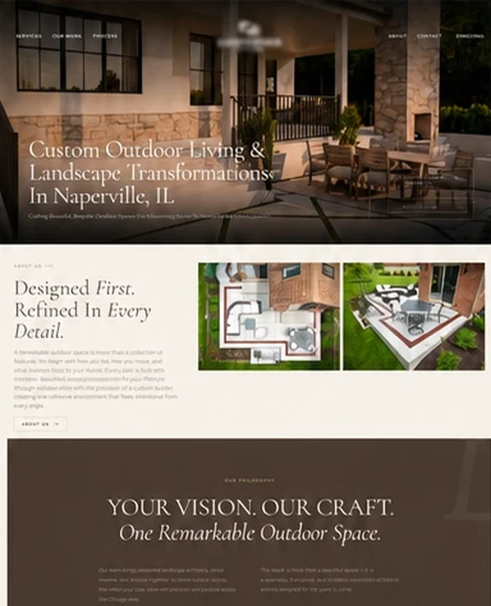 Remodeling client homepage after: Custom Outdoor Living and Landscape Transformations